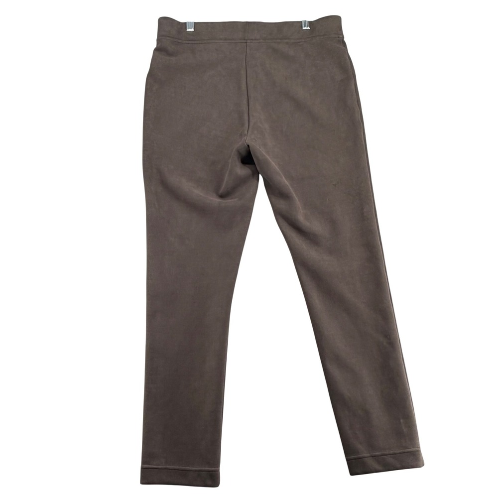 Andrew Marc Faux Suede Pintuck Ponte Lined Pants Women Large Brown Equestrian - Picture 6 of 9